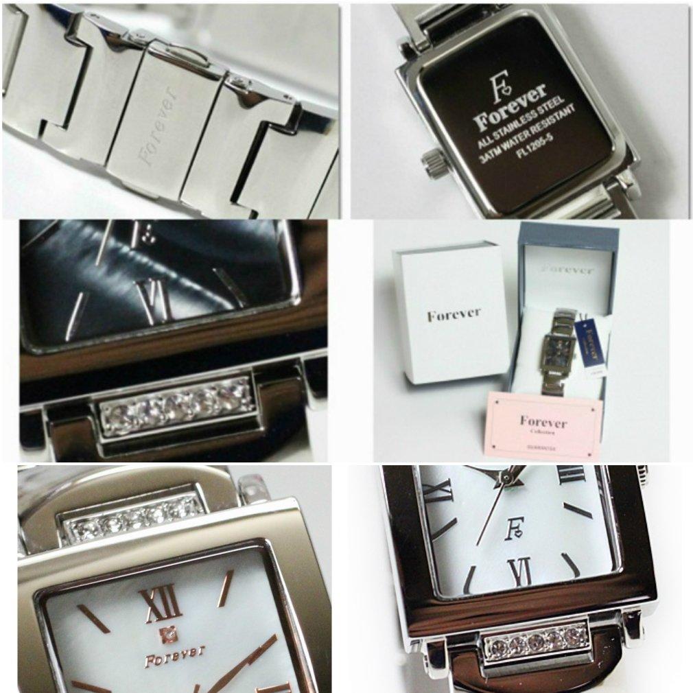 Часы Forever Shell Dial Красивые хрустальные часы с простым инструментом для регулировки ремня FOREVER Мужские FG-1205-5 (черный)