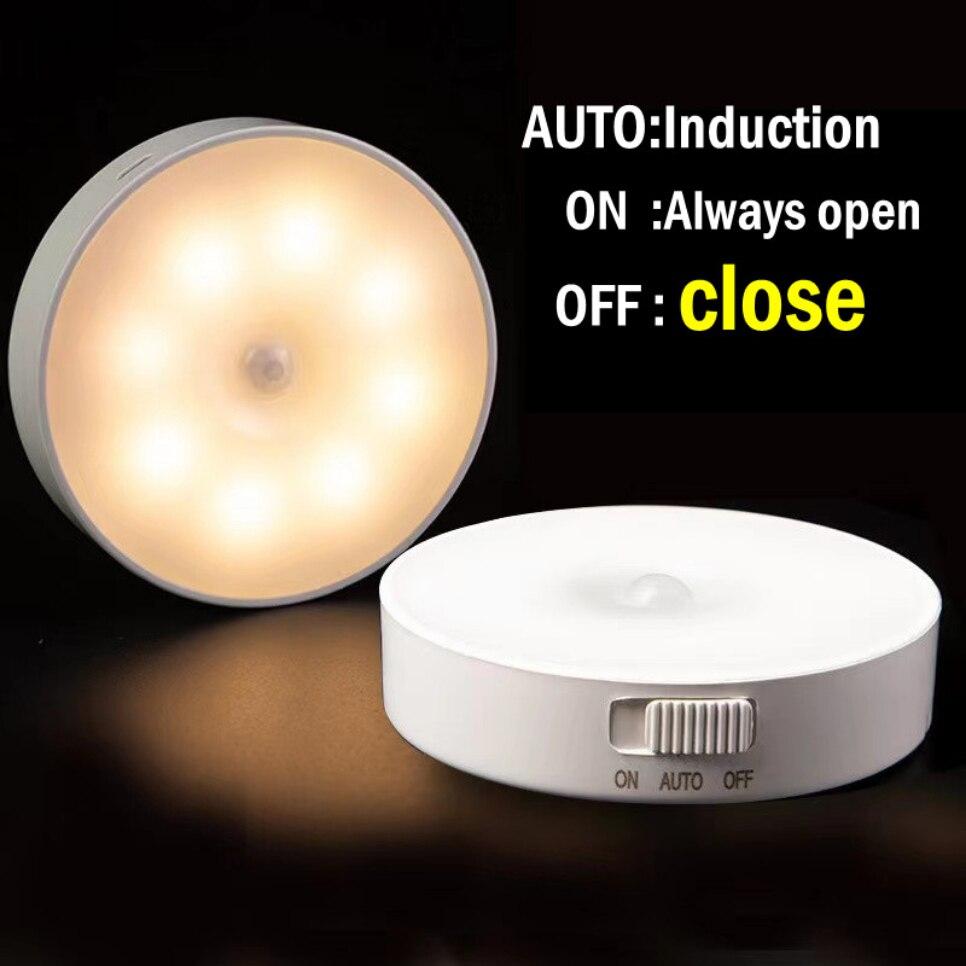 PIR Motion Sensor Light Wireless Night Light Under Cabinet Light Closet Lamp Smart Wall-Mounted Body Induction Lamp Home Decor
