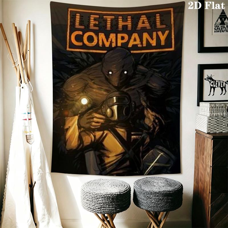Lethal Company Wall Tapestry Aesthetic Wall Hanging Printed Fabric Blanket Decorative Tapestries for Bedroom Living Room Home Decor