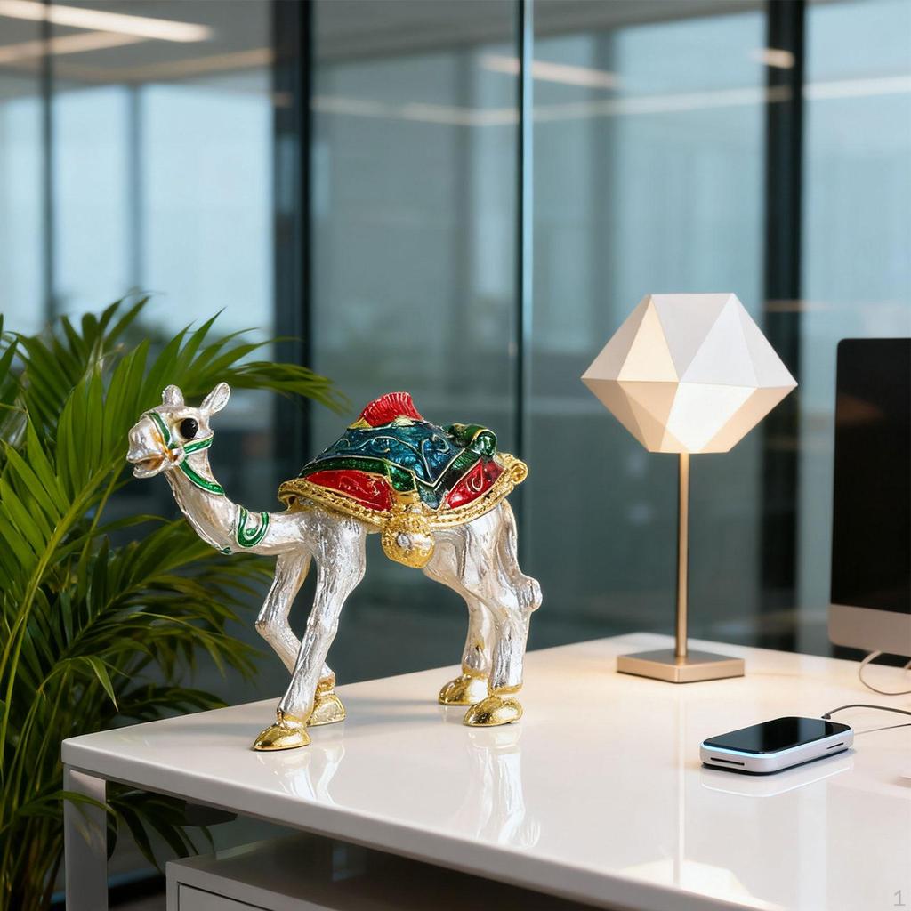 Милая фигурка верблюда Элегантный рождественский подарок Орнамент Маленькая эмалированная шкатулка для драгоценностей