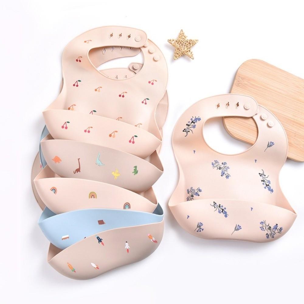 Adjustable Strape Infant Bibs Silicone Saliva Towel New Baby Eating Bib  Daily Use