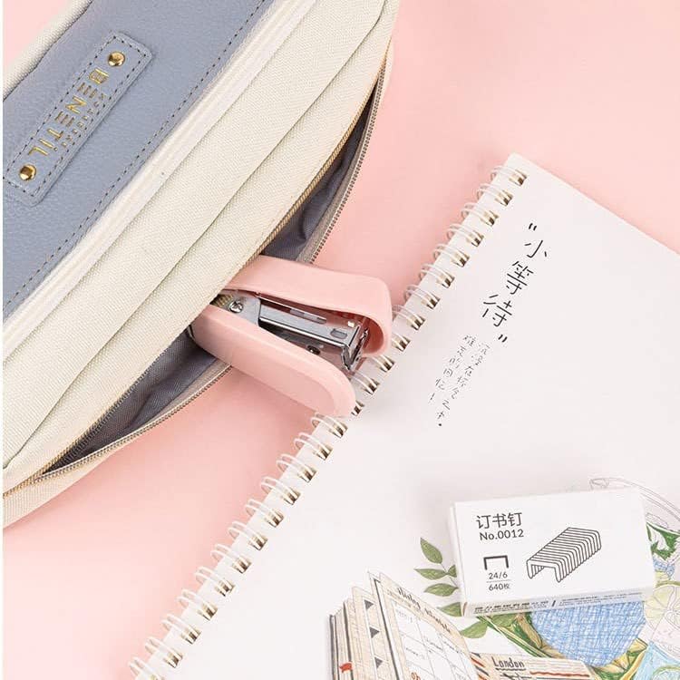 Мини-степлер со скобами, маленький милый степлер для студентов, подарок, школьные канцелярские товары