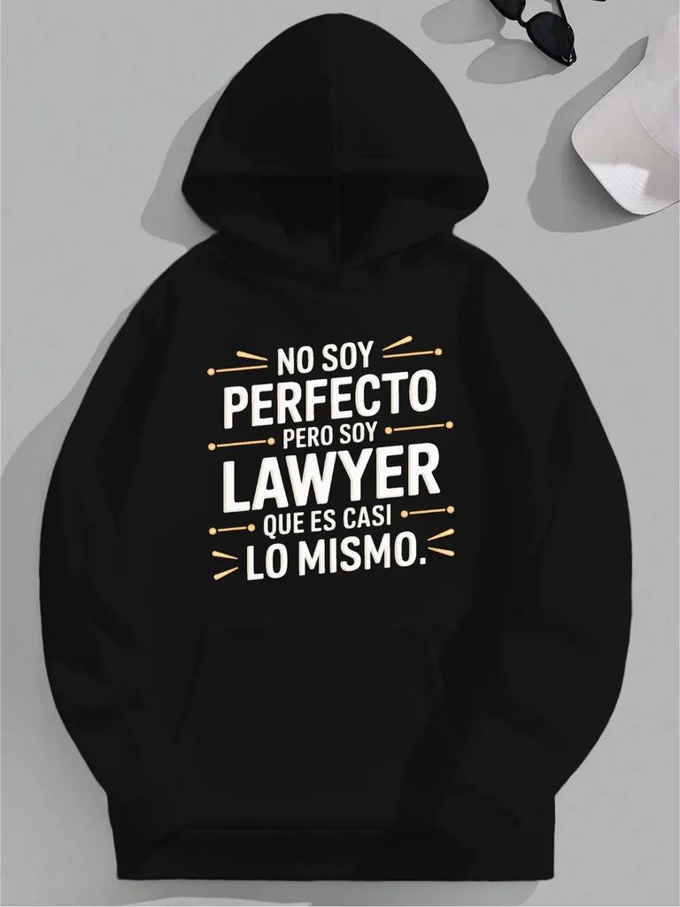 Plus Size Casual Hoodie - "No So Perfect" Lawyer Graphic