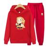 Anime Demon Slayer Printing Hoodies+Pants Two Piece Set Womens Hoodies Tracksuits Jogger Pants Thick Warm Clothes