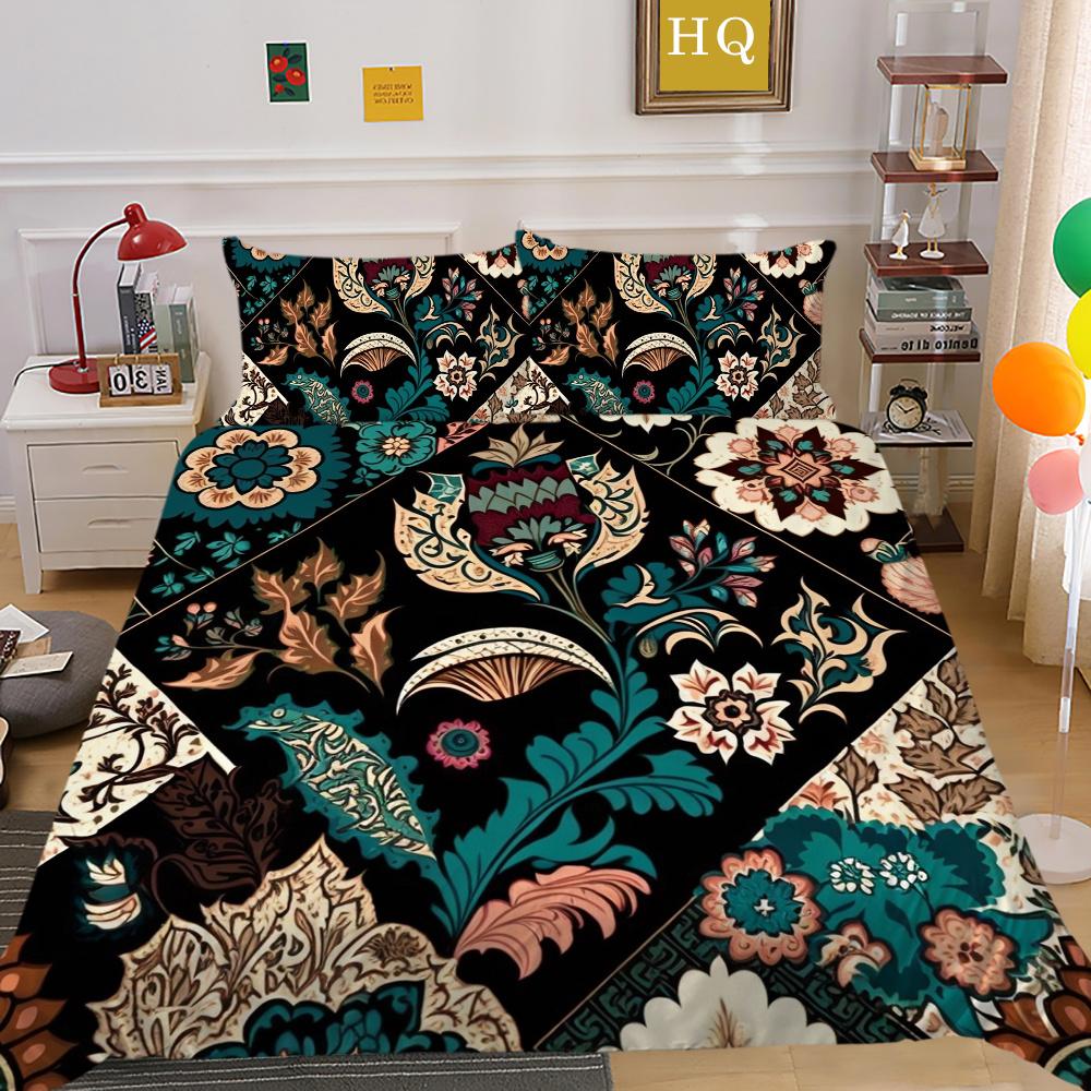 Декор спальни из микрофибры с красивым цветочным принтом, женское покрывало, королевский размер, домашнее постельное белье, костюм