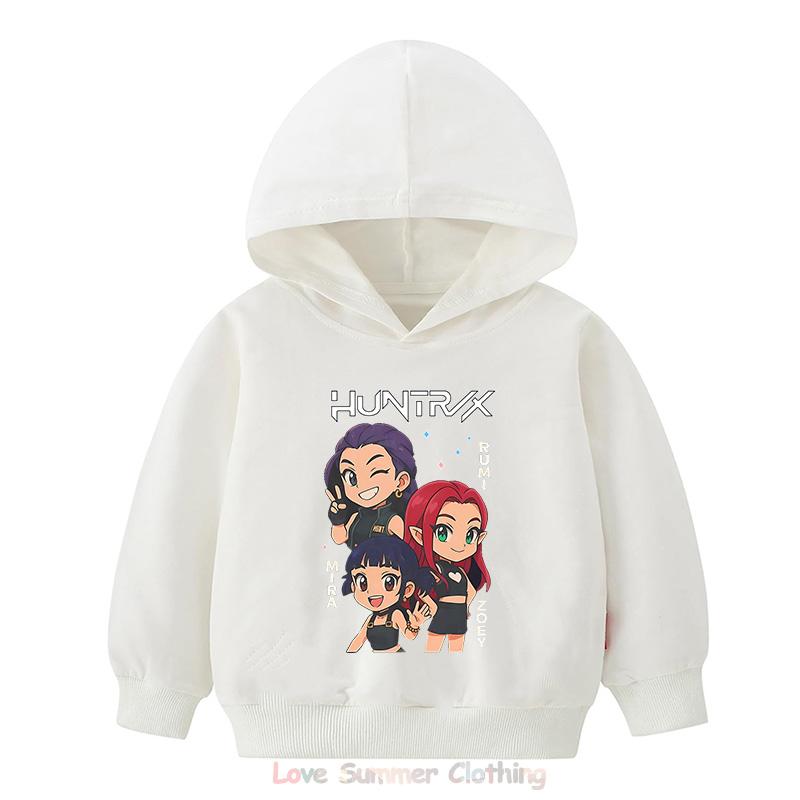 Hoodie Girls Kids Kpop Demon Hunters HD Print 100% Polyester Pullover Casual Girls Sweatshirt Fall Many Colors