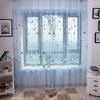 Heart Balloon Print Window Sheer Decorative Polyester French Sash Translucent Curtain Home Decor