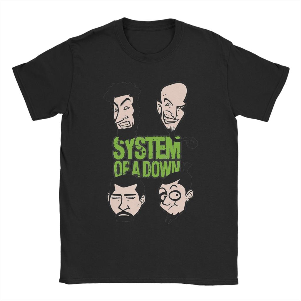 S.O.A.D Зеленая Хэви-метал группа Футболки System Of A Down Одежда из чистого хлопка Мода Футболка с коротким рукавом и круглым вырезом