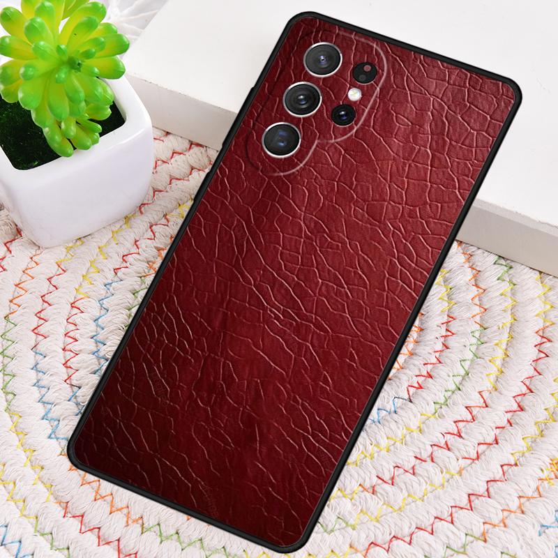 Чехол для телефона с дизайном под красную кожу для Samsung Galaxy note 10 pro S26 S25 S24 S23 S22 Ultra Plus S21 FE S20 Ударопрочный чехол