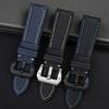 Классический ремешок для часов 24 мм, подходит для Panerai Luminor PAM01661, черный, синий, нейлоновая ткань, ремешок из натуральной кожи с пряжкой