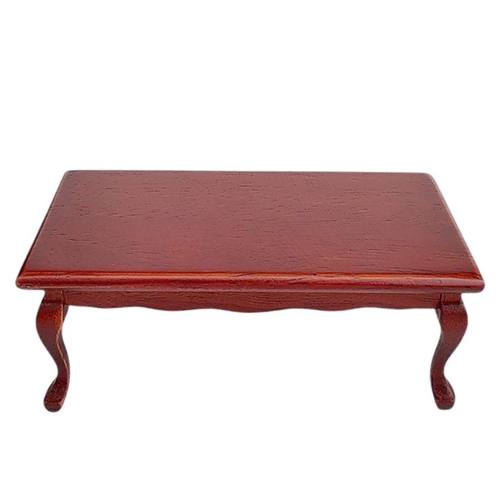 1:Миниатюрный кукольный домик в масштабе 1:12, набор для гостиной из красного дерева: диван, кресло, журнальный столик для реалистичной экспозиции