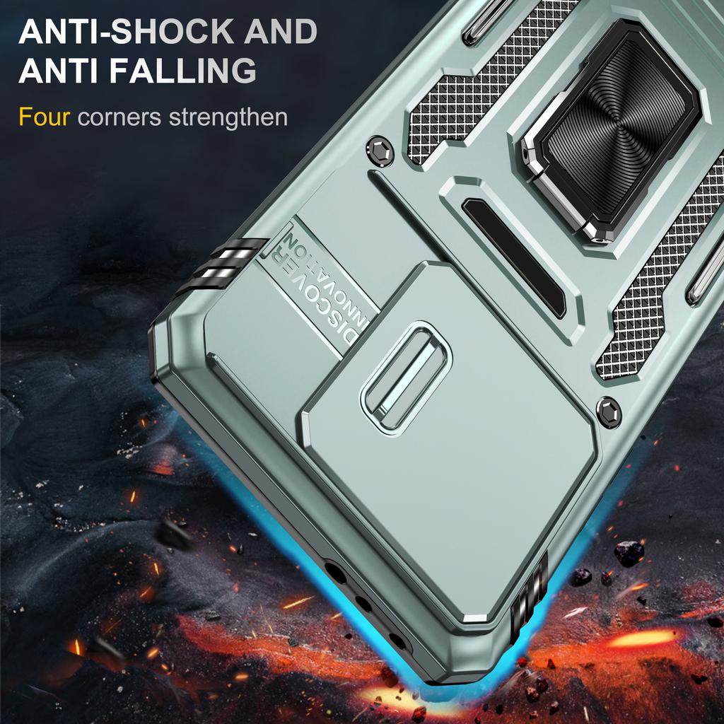 For Xiaomi 14T Case Kickstand Slide Lens Lid PC+TPU Drop