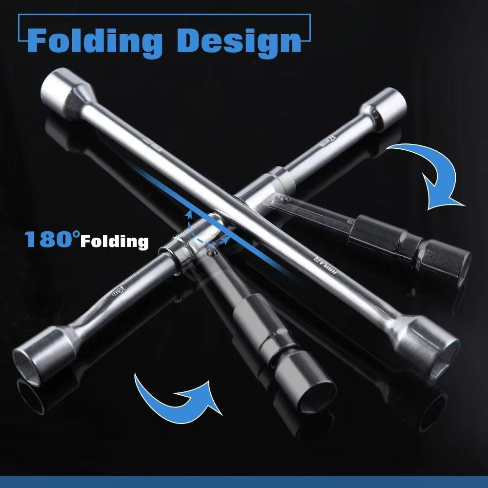 17/19/21/23mm Folding Cross Wrench Labor-Saving Tire Repair Tool  Workshop Tools