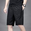 Men's Casual Summer Elastic Waist Shorts Ice Silk Quick Drying Fashion Printed Shorts Men's Large Size Sports Beach Shorts