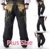 Европейские и американские джинсы с вышивкой в ​​стиле хип-хоп, мужские трендовые хип-хоп уличные танцы, повседневные свободные брюки для скейтборда больших размеров 30-46