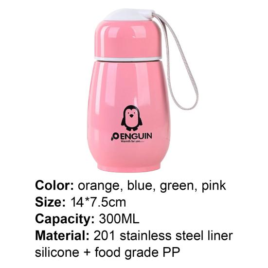 300 мл Вакуумная кружка Пищевой класс Хороший эффект термоизоляции Нержавеющая сталь Бутылка для воды Пингвин для дома