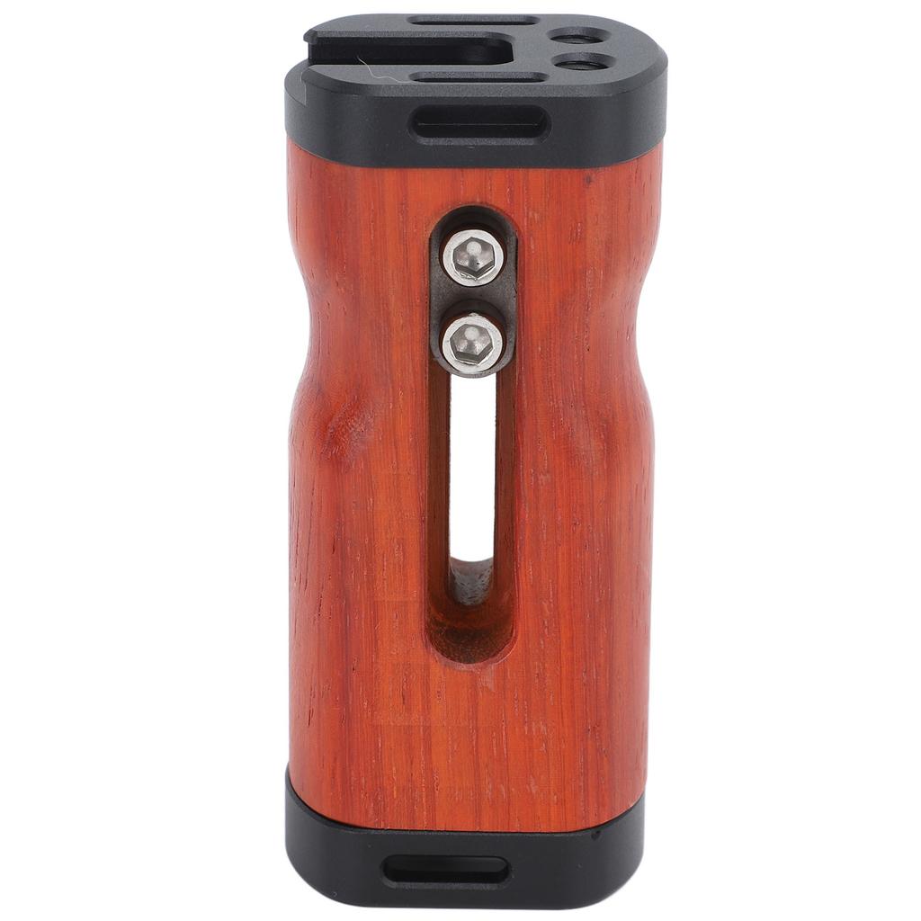 Universial Camera Cage Left Right Side Handle Side Wooden Handle Grip with Cold Shoe Mount 14 Inch