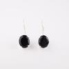 Natural Black Onyx Gemstone 925 Sterling Silver Handcrafted Women Earrings 1.05" EE-173-19