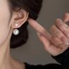 Универсальные серьги-гвоздики из серебра S925 с жемчугом: Высококачественный, Двусторонний, Носимый, Стильный Женский Аксессуар