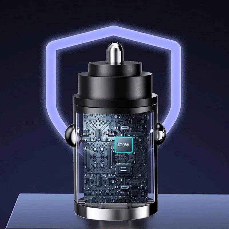 New 100W Car Charger Lighter PD Fast Charging For IPhone QC3.0 Mini USB Type C Mini Car Phone Charger For Samsung Huawei 2025