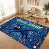Cat Theme Crystal Velvet Floor Rug Personalized Custom Name Text Warm Carpet Home Decoration