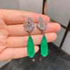 Серьги S Silver Needle Diamond Droplet Paraiba Персонализированные Универсальные Изумрудные Серьги Преувеличенные Серьги