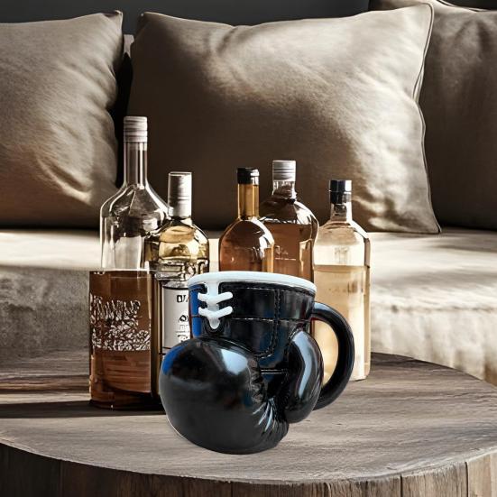 Boxing Glove Coffee Mug Coffee Cup with Stainless Steel Liner 12oz Gloves Shaped Tea Cup Novelty Gift for Fight Fans