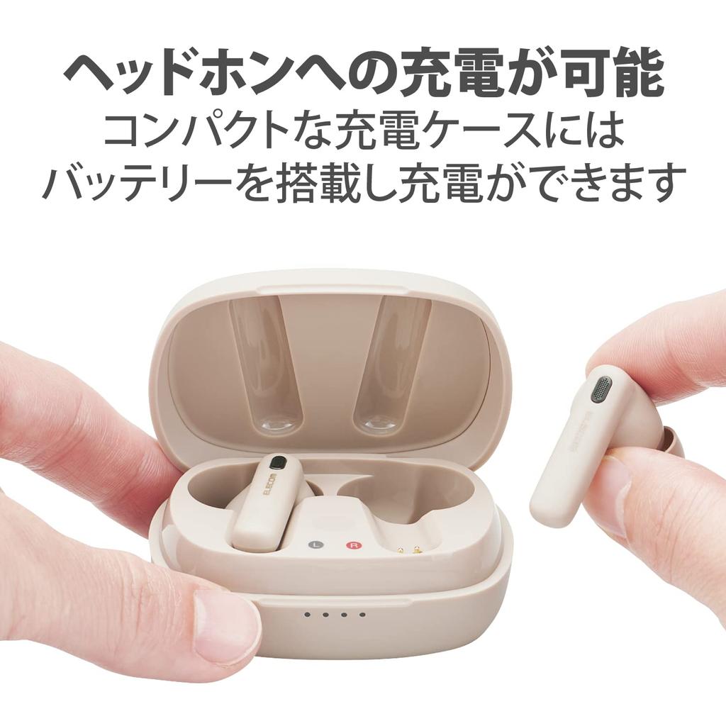 Беспроводные Bluetooth-наушники ELECOM с шумоподавлением AAC, цвет Truly Beige, версия 5.2, поддержка, легкие, беспроводные, внутриканальные, LBT-TWS13BE