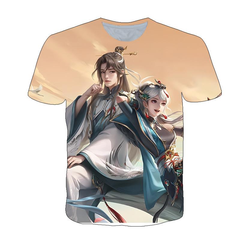 King of Glory T-shirt spring and summer male and female teenagers t-shirt student team clothes campus pain clothes dormitory black