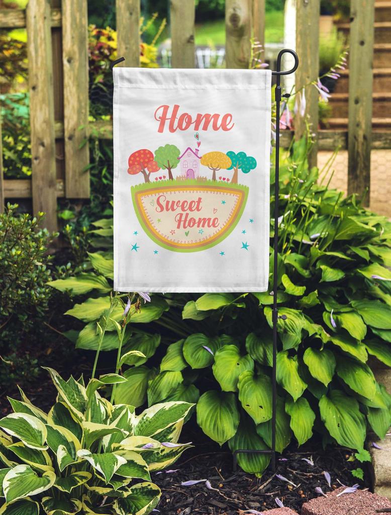 Printtoo Tan Home Sweet Home Garden Summer 12.5""x18"" Двусторонние флаги Флаг для кемпинга