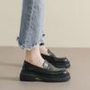 Weiwei Girl 969-1 Platform Loafers Women's Retro Maillard British Style Small Leather Shoes Black Soft-soled Single Shoes