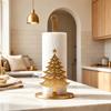 Cartoon Elk Santa Claus Paper Towel Holder Wooden Roll Paper Towel Holder  For Christmas Home Decor