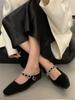 Rhinestone Slippers New Outside Job Sandals Slides Mules Low Heel White Shoes for Women with Comfortable Luxury Korea Style