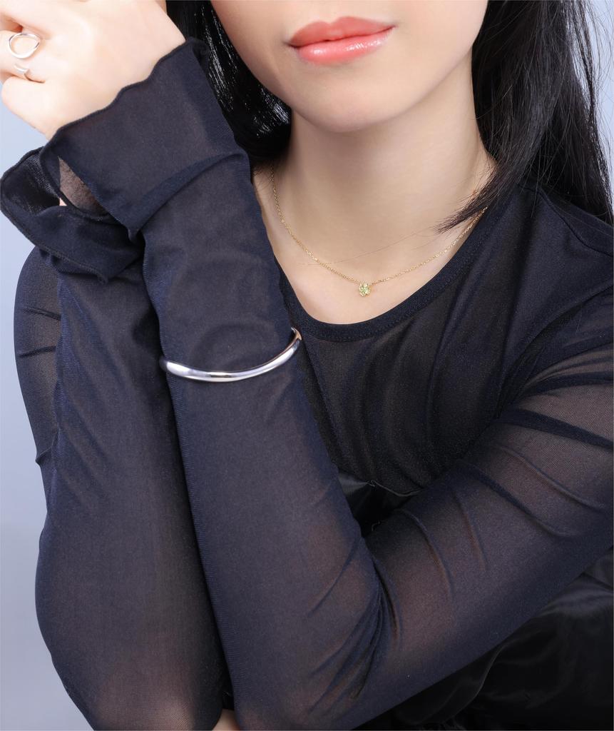 Серебро 925 Проба Сапфир Сердце Клевер Ожерелье ERP [женственный] Четырехлистный