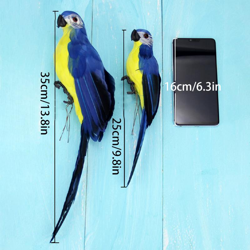 1 шт., фигурка животного, птицы, пера, сделай сам, креативная, для газона, украшение, ручная работа, садовый реквизит, украшение, имитация попугая 25/35 см