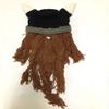 Knitted Viking Beard Beanie Hat with Bull Horns