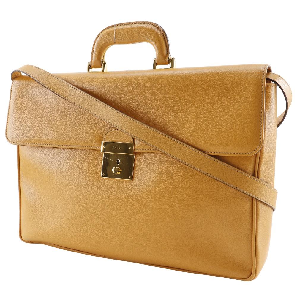 GUCCI Old Gucci Business bag 1529593678 yellow Calfskin mens Used