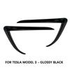 Используйте для Tesla Model 3 Y Accessories 2017-2024 Передний бампер Противотуманные фары Декоративная отделка для бровей Углеродное волокно Глянцевый черный ABS