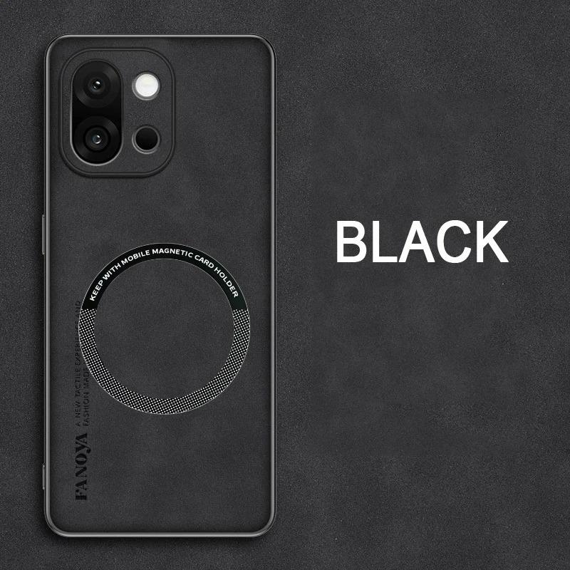 Business Sheep Skin Leather Case For OnePlus 15 13 13T 12T 13 ACE 5 Magnetic Wireless Charge Shockproof Anti-Fingerprint Cover