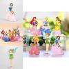 6pcs Disney Princess Figures Toy Set With Aurora And Belle For Cake Decoration