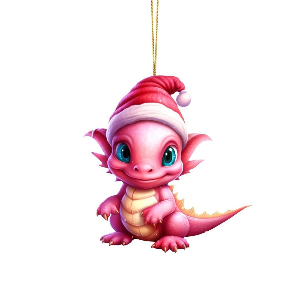 Playful Dragon Acrylic Christmas Hanging Decoration For Festive Car Interior Adornments