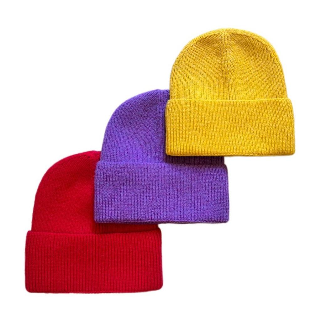 Шапка зимняя однотонная легкая вязаная шапка женская теплая шерстяная шапка из дынной кожуры шляпа помещика мужская оптовая продажа