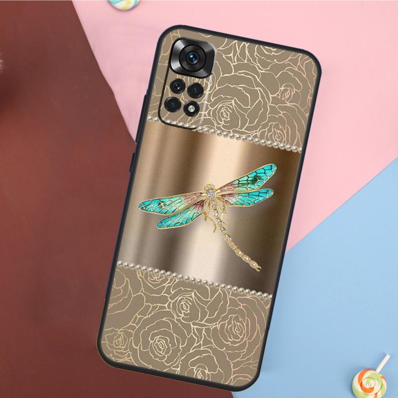 Цветочный Радужный Чехол с Стрекозой Для Xiaomi Redmi Note 13 Pro 14 12 11 9 10 9S 10S 11S 12S Redmi 10C 12C 13C 14C