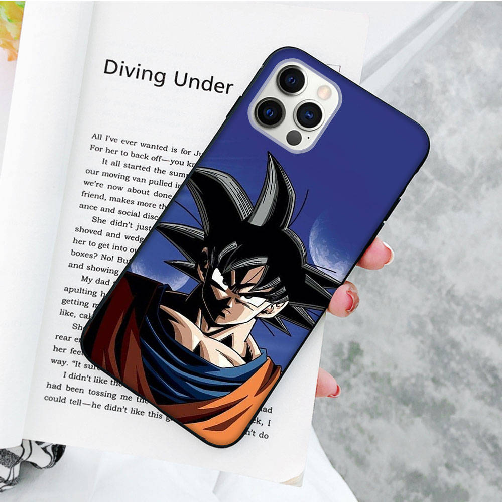 Мягкий черный чехол JW83 Dragon Ball Goku для iPhone 16 15 Plus 14 13 Pro 8 SE XR XS Max P30 Nova 5T Y5P Y6 Y7 Y8P Y9 Realme C30 C33 C31 VIVO Y36 V27