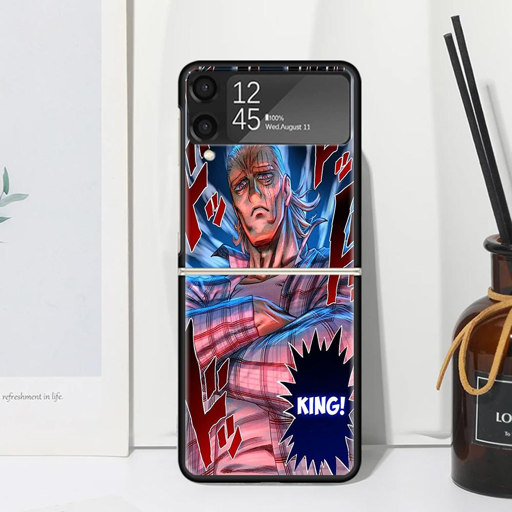 Чехол-бампер One P-Punch-Man Saitama King для Samsung Galaxy Z Flip 7 6 5 4 3 5G Flip3 Flip4 Flip5 ZFlip6 ZFlip7 Черный Funda