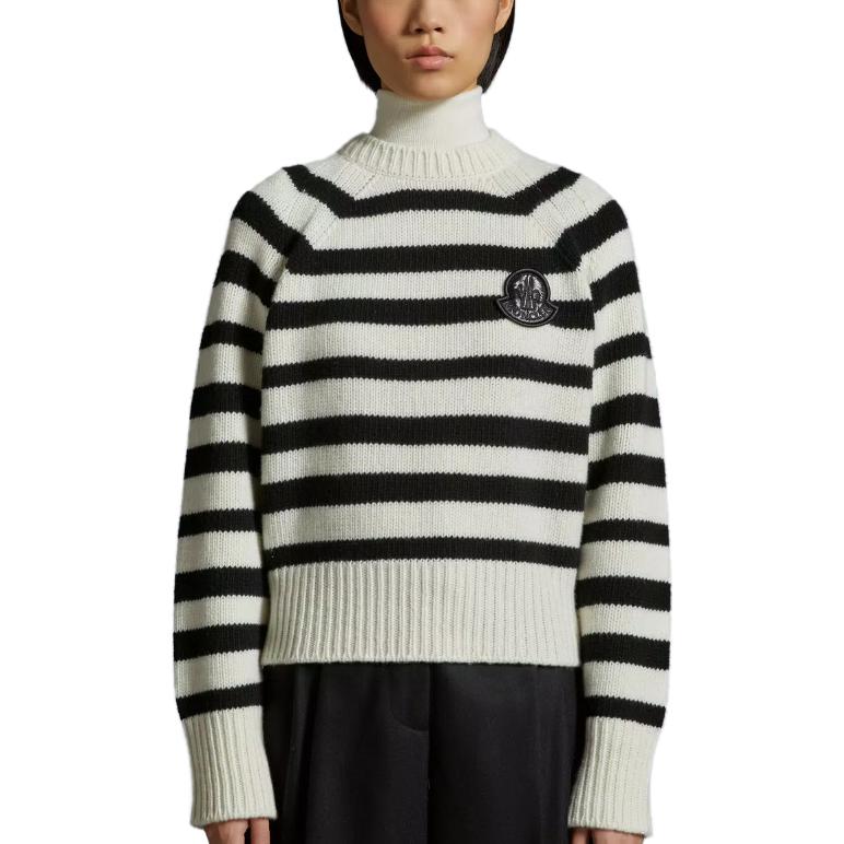 Moncler Striped Wool Jumper Women sweater Black I20939C00023M1241P09