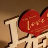 Valentine's Day Love Table Sign with Base Farmhouse Rustic Wooden Love Letter Ornament Anniversary Wedding Party Tabletop