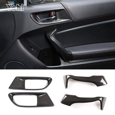 Для Subaru BRZ Toyota 86 2012-2020 ABS Углеродное волокно Декоративная накладка на внутреннюю ручку двери автомобиля Рамка Наклейка Аксессуары