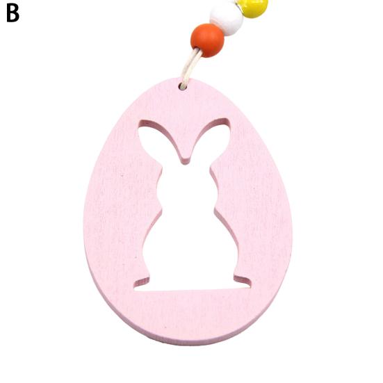 6 шт пасхальных украшений в форме кролика, деревянные подвесные украшения в форме яйца, вырезанный кролик