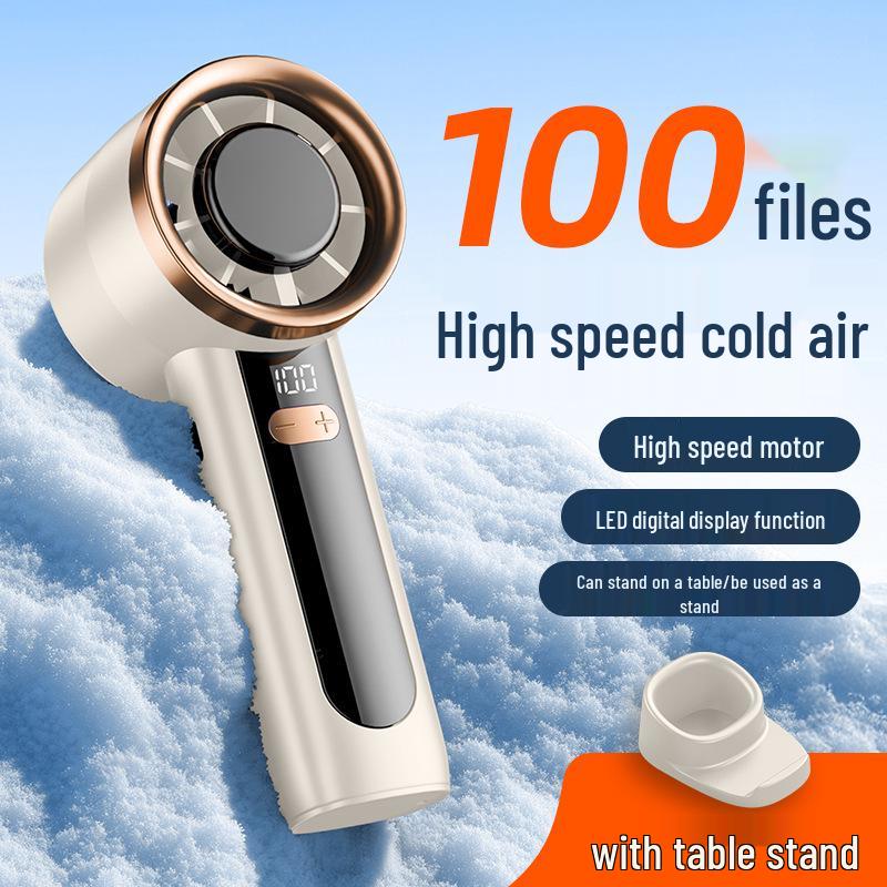 Portable Digital Display Fan & Phone Holder for Outdoor Camping